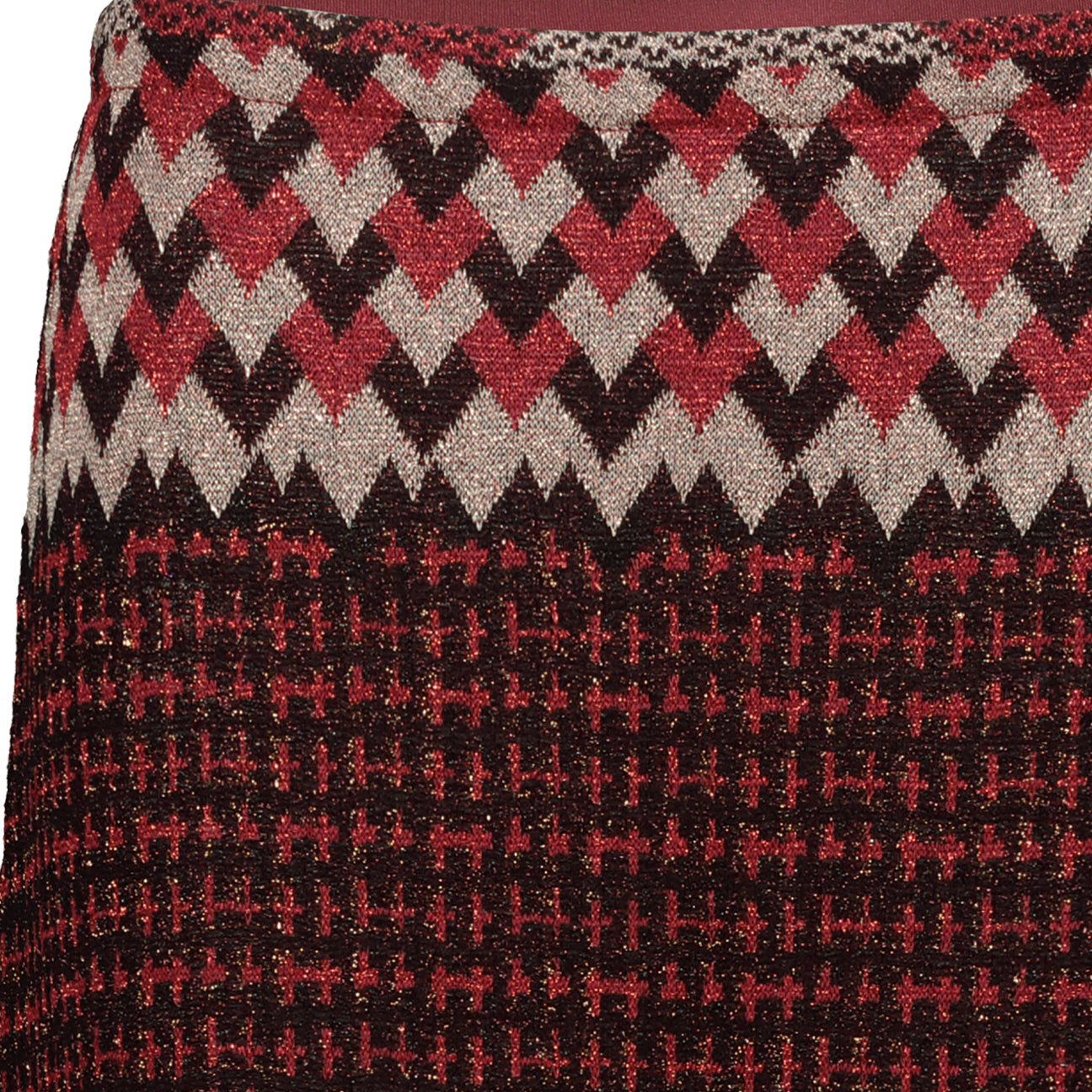 Gonna jacquard geometrico Rosso KLUJO PROGRESS 11M 01 ROSSO SIYU 