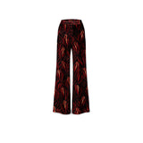 Pantalone donna in velluto stampato Rubino XALAPA VELVET1068E 02 ROSSO SIYU 