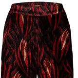Pantalone donna in velluto stampato Rubino XALAPA VELVET1068E 02 ROSSO SIYU 