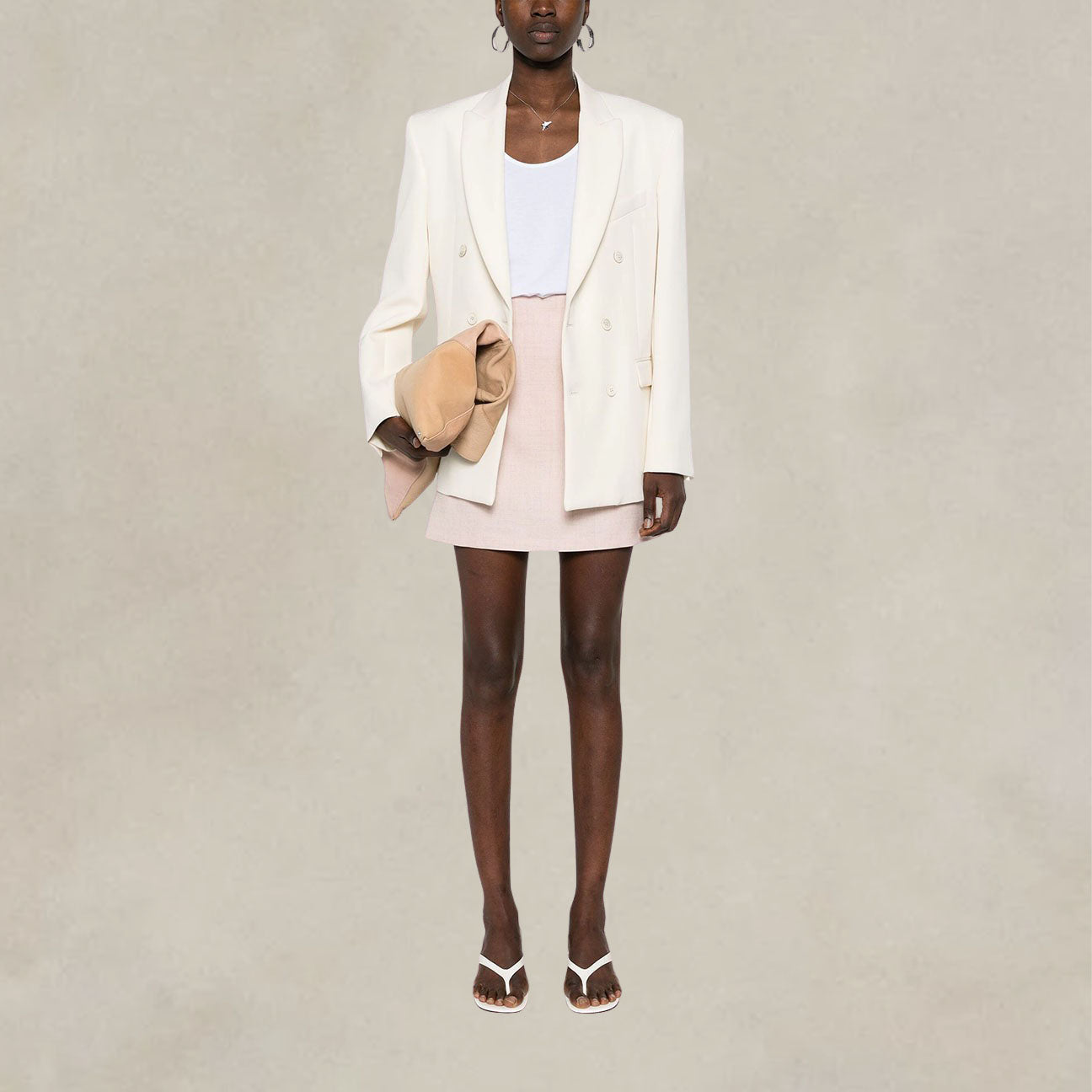 Mini gonna in lino Rosa<BR/> 01032126 1131 ROSA PHILOSOPHY 