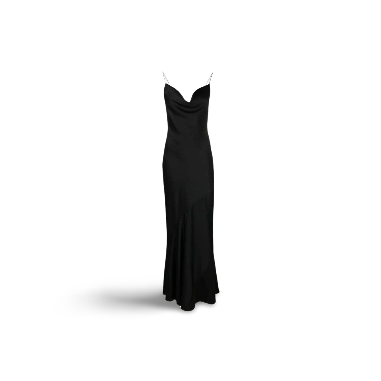 Abito lungo in satin Nero<BR/><BR/> 04540722 0555 NERO PHILOSOPHY 