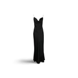 Abito lungo in satin Nero<BR/><BR/> 04540722 0555 NERO PHILOSOPHY 