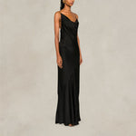 Abito lungo in satin Nero<BR/><BR/> 04540722 0555 NERO PHILOSOPHY 