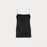 Top con bordo in pizzo Nero<BR/> 08050722 0555 NERO PHILOSOPHY 