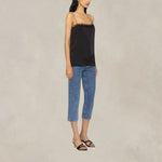 Top con bordo in pizzo Nero<BR/> 08050722 0555 NERO PHILOSOPHY 