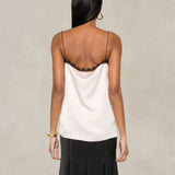Top con bordo in pizzo Rosa<BR/> 08050722 1131 ROSA PHILOSOPHY 