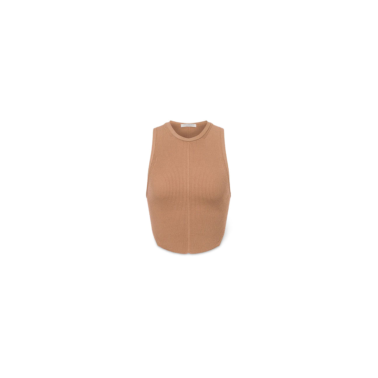 Top a costine con piercing Beige<BR/> 08802100 0088 MARRONE PHILOSOPHY 