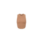 Top a costine con piercing Beige<BR/> 08802100 0088 MARRONE PHILOSOPHY 