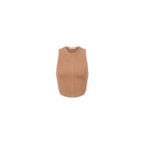 Top a costine con piercing Beige<BR/> 08802100 0088 MARRONE PHILOSOPHY 