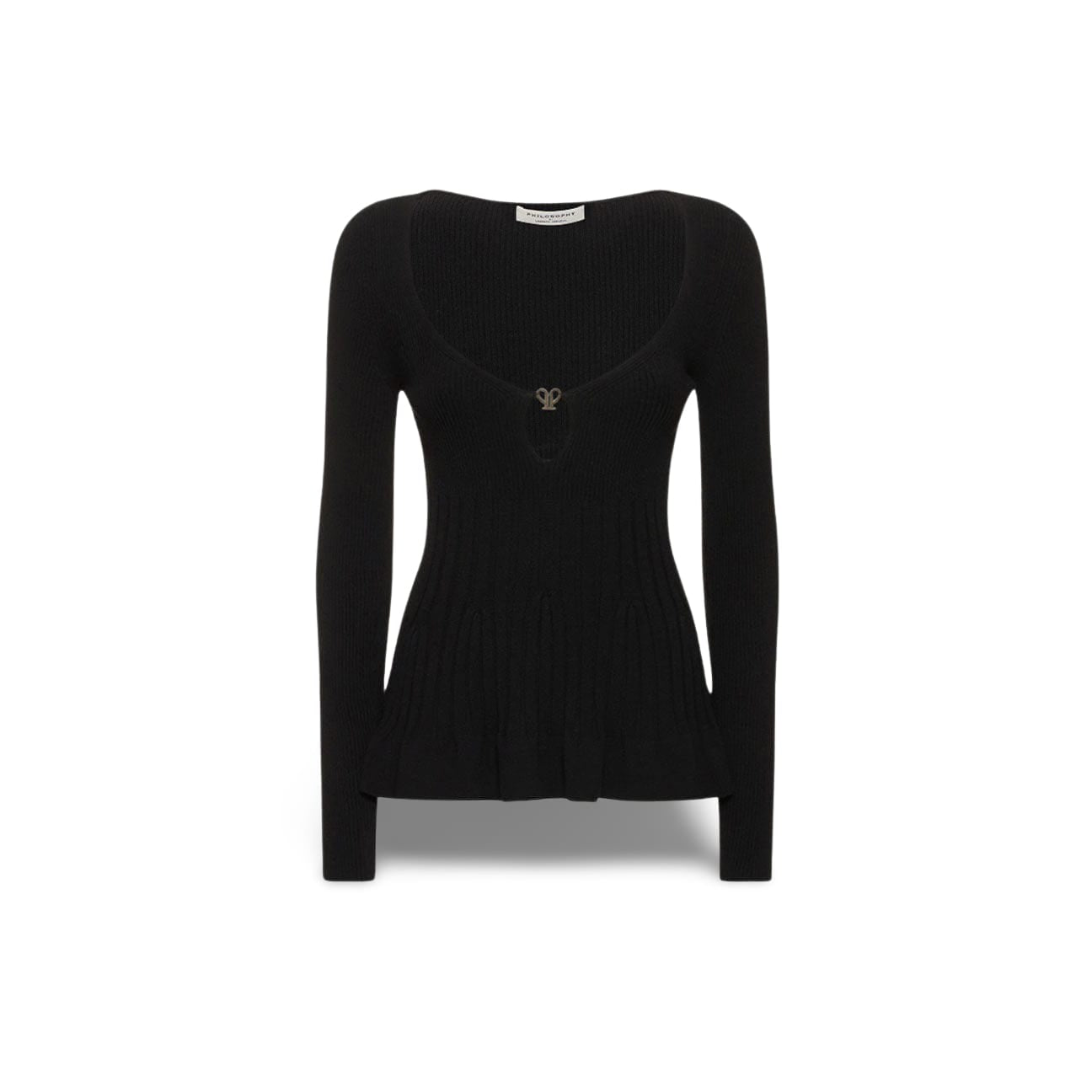 Top a costine Nero<BR/> 09120704 0555 NERO PHILOSOPHY 