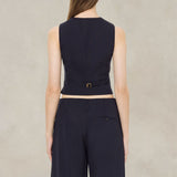 Gilet in lana leggera stretch Blue<BR/> 10020727 0510 BLUE PHILOSOPHY 