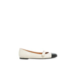 Ballerina Divy flat bicolore Avorio e Nero<BR/> DIVY OFF WHITE ROBERTO FESTA 