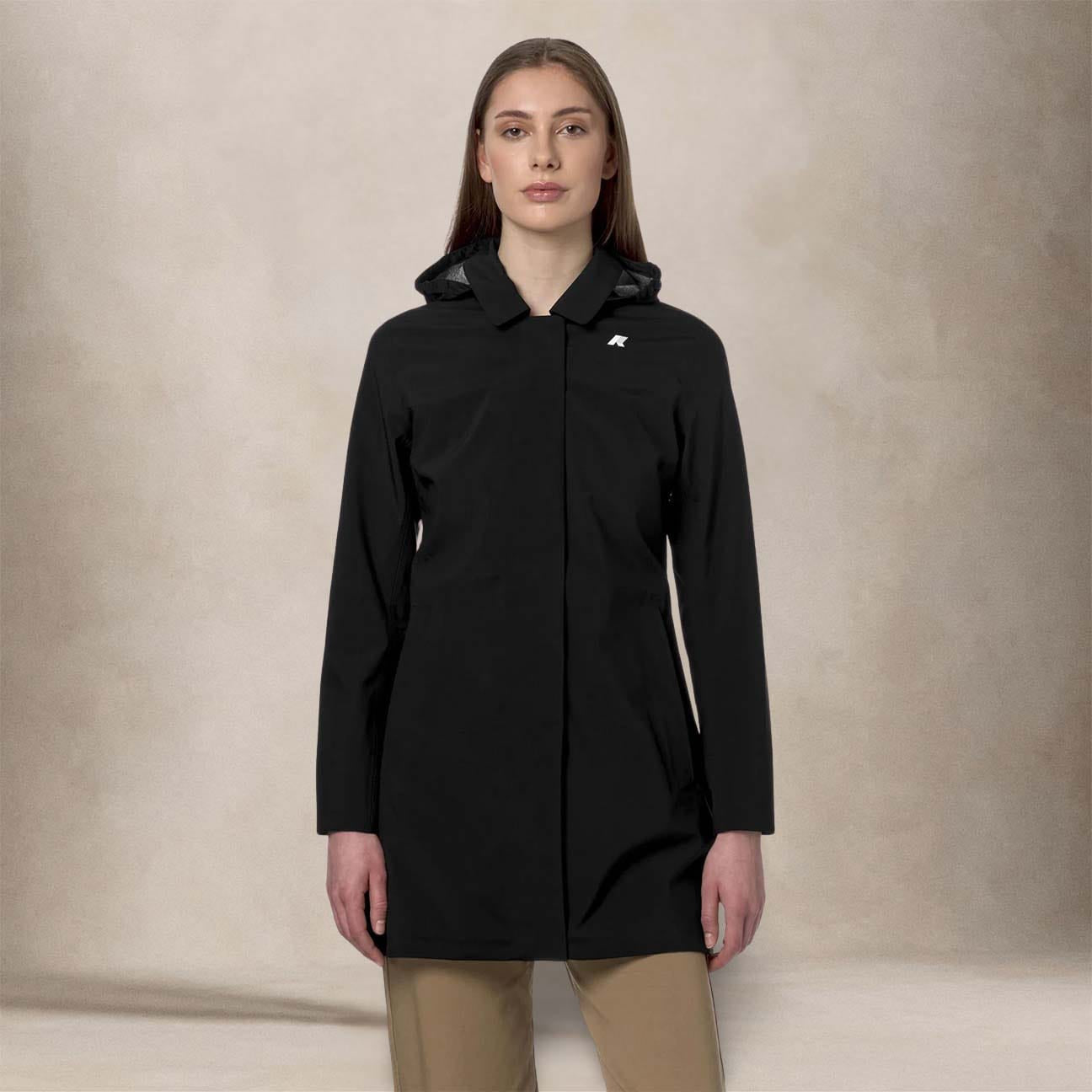 Giacca donna midi Mathy Bonded Jersey Nero K2148BW A3C BLACK PURE KWAY 