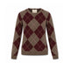 Maglia donna a rombi Taupe e Burgundy CD1230 Z24 BE YOU 