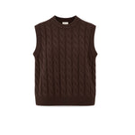 Gilet donna in cashmere con trecce Marrone CD9030 221 BE YOU 