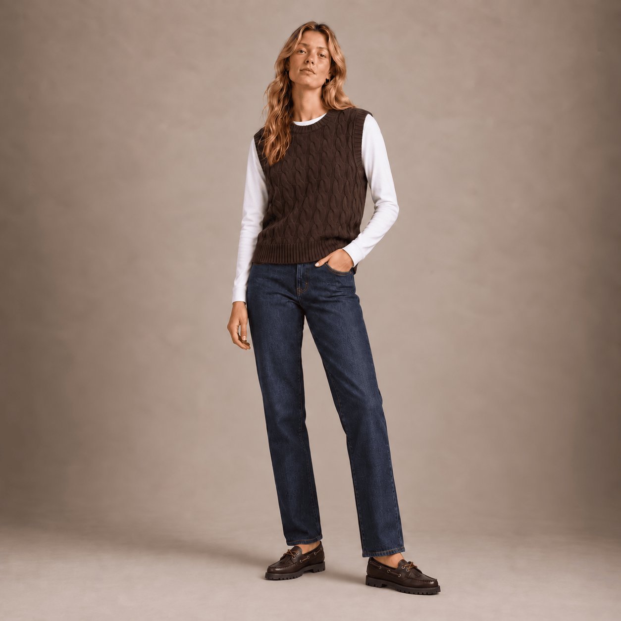 Gilet donna in cashmere con trecce Marrone CD9030 221 BE YOU 