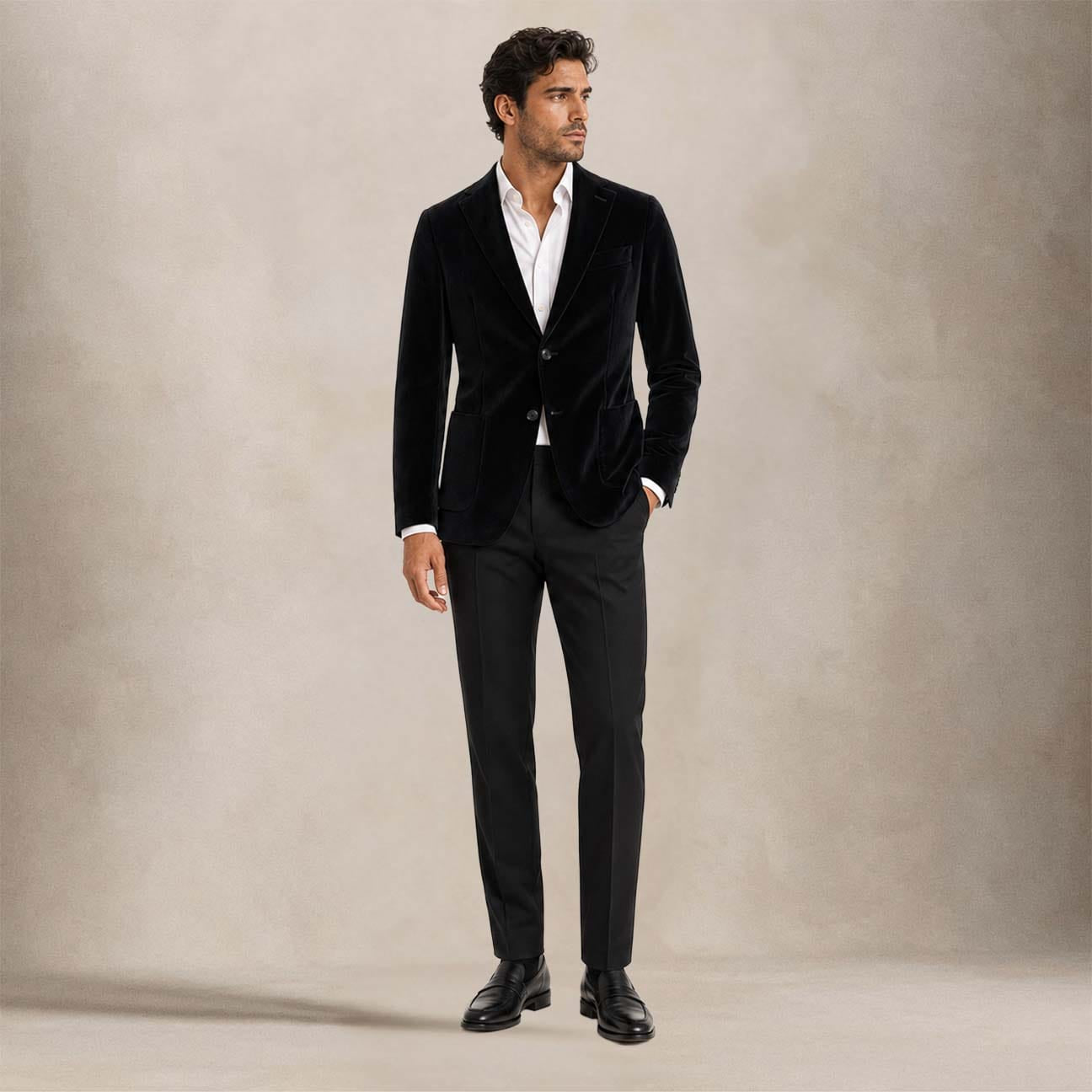 Giacca uomo monopetto Velour Cashmere Touch Nero CN5411 007 CIRCOLO1901 