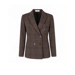 Giacca donna doppiopetto a quadri Marrone FD4168 001 CIRCOLO1901 