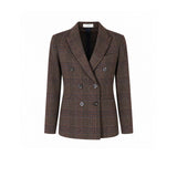 Giacca donna doppiopetto a quadri Marrone FD4168 001 CIRCOLO1901 
