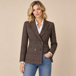 Giacca donna doppiopetto a quadri Marrone FD4168 001 CIRCOLO1901 
