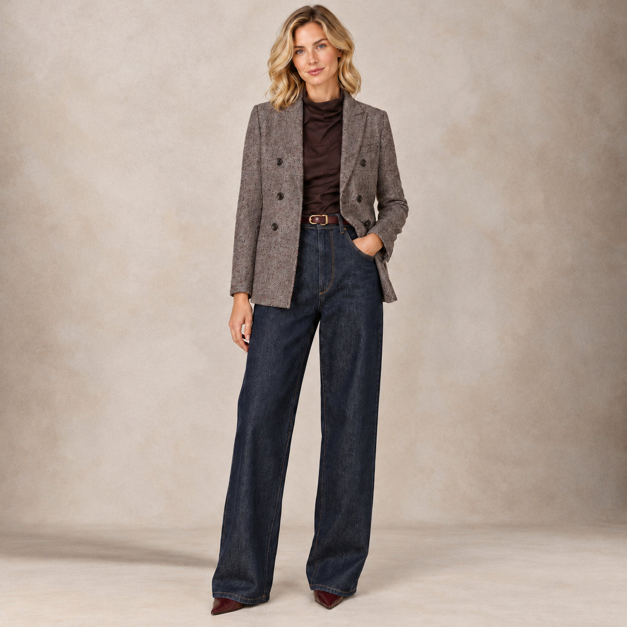 Giacca donna in lana e seta spinata Multicolor FD4201 0010 CIRCOLO1901 