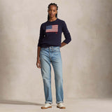 Maglia donna in cotone girocollo  Flag Blue 211896939001 NAVY POLO RALPH LAUREN 