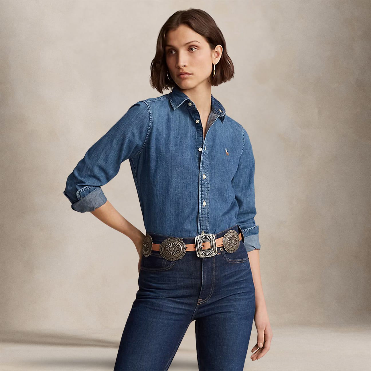 Camicia donna in Denim 211969458001 MERCED WASH POLO RALPH LAUREN 
