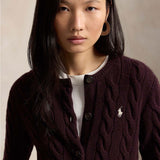 Cardigan donna in lana e cashmere Bordeaux 211972104506 DAMSON MELANGE POLO RALPH LAUREN 
