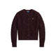 Cardigan donna in lana e cashmere Bordeaux 211972104506 DAMSON MELANGE POLO RALPH LAUREN 