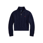 Maglia donna in lana e cashmere a trecce Blue 211972130004 HUNTER NAVY POLO RALPH LAUREN 
