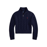 Maglia donna in lana e cashmere a trecce Blue 211972130004 HUNTER NAVY POLO RALPH LAUREN 