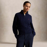 Maglia donna in lana e cashmere a trecce Blue 211972130004 HUNTER NAVY POLO RALPH LAUREN 