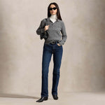 Polo donna in lana e cashmere a trecce Grigio 211972132500 FLANNEL GREY HEATHER POLO RALPH LAUREN 