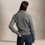 Polo donna in lana e cashmere a trecce Grigio 211972132500 FLANNEL GREY HEATHER POLO RALPH LAUREN 