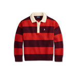 Polo rugby donna a righe Rosso e Bordeaux 211B17752002 HARVARD WINE BRANDY POLO RALPH LAUREN 