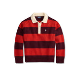 Polo rugby donna a righe Rosso e Bordeaux 211B17752002 HARVARD WINE BRANDY POLO RALPH LAUREN 