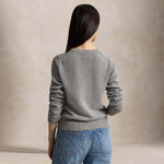 Maglia donna girocollo con bandiera Grigio 211B28830 002 POLO RALPH LAUREN 