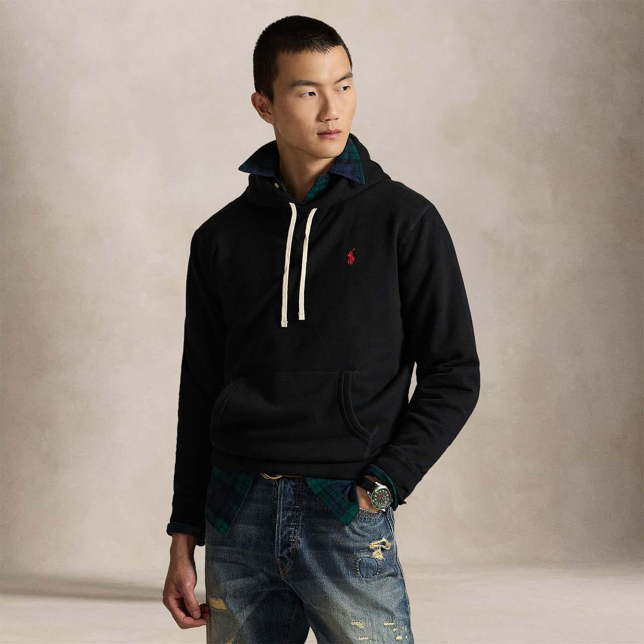 Felpa uomo RL Hoodie Nero 710766778008 POLO BLACK POLO RALPH LAUREN 