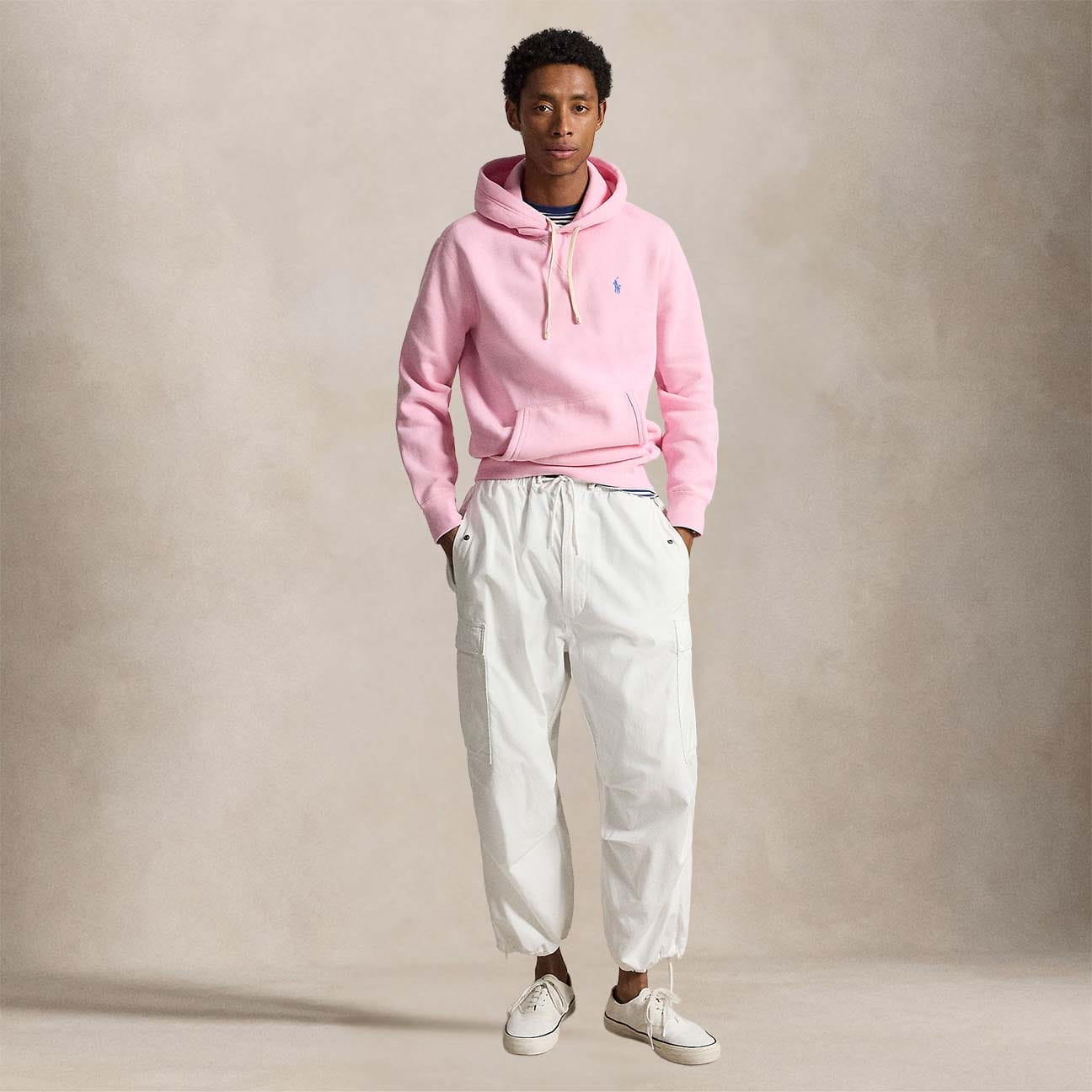 Felpa uomo RL Hoodie Rosa 710766778033 CARMEL PINK POLO RALPH LAUREN 