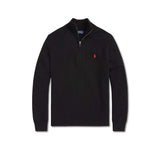 Maglio uomo in cotone con mezza zip Nero 710859939003 POLO BLACK POLO RALPH LAUREN 