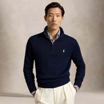Maglio uomo in cotone con mezza zip Blue 710859939523 HUNTER NAVY POLO RALPH LAUREN 