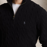 Maglia uomo in lana e cashmere con zip Nero 710876766005 POLO BLACK POLO RALPH LAUREN 