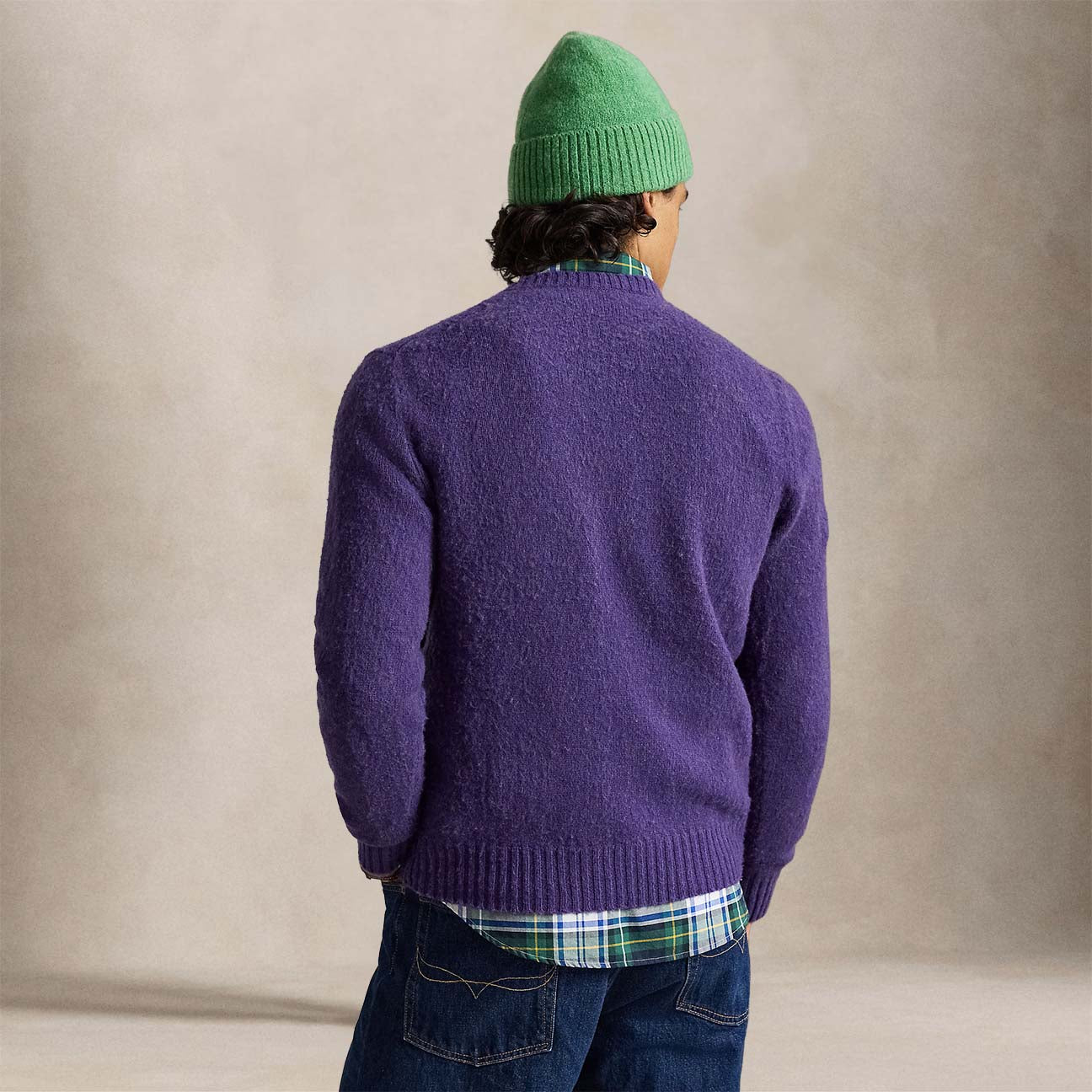 Maglia uomo girocllo con logo Purple 710B24668002 PURPLE COMBO POLO RALPH LAUREN 