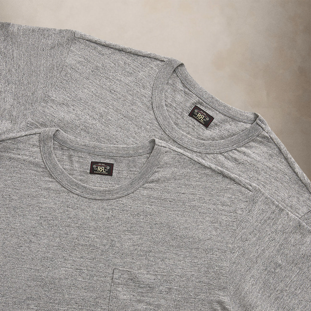 T-Shirt uomo 2 Pack in jersey Grey Melange 782932093001 GREY HEATHER RRL 