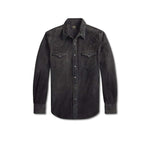 Camicia uomo western in velluto Slim Fit Nero 782P14897001 BLACK RRL 