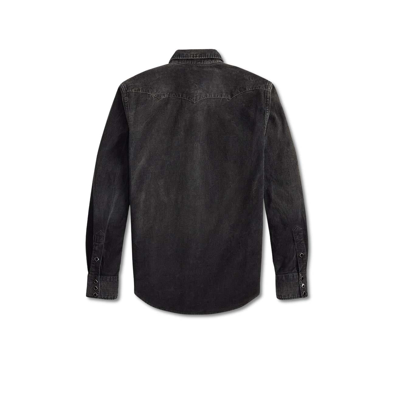 Camicia uomo western in velluto Slim Fit Nero 782P14897001 BLACK RRL 
