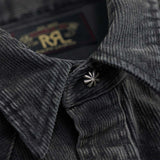 Camicia uomo western in velluto Slim Fit Nero 782P14897001 BLACK RRL 