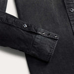 Camicia uomo western in velluto Slim Fit Nero 782P14897001 BLACK RRL 