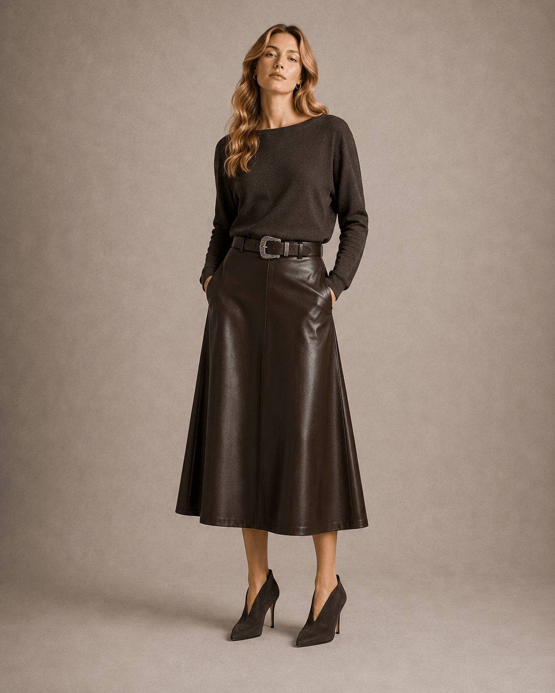 Gonna donna in ecopelle Moro M858 ME 178 VIA MASINI 80 