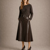 Gonna donna in ecopelle Moro M858 ME 178 VIA MASINI 80 